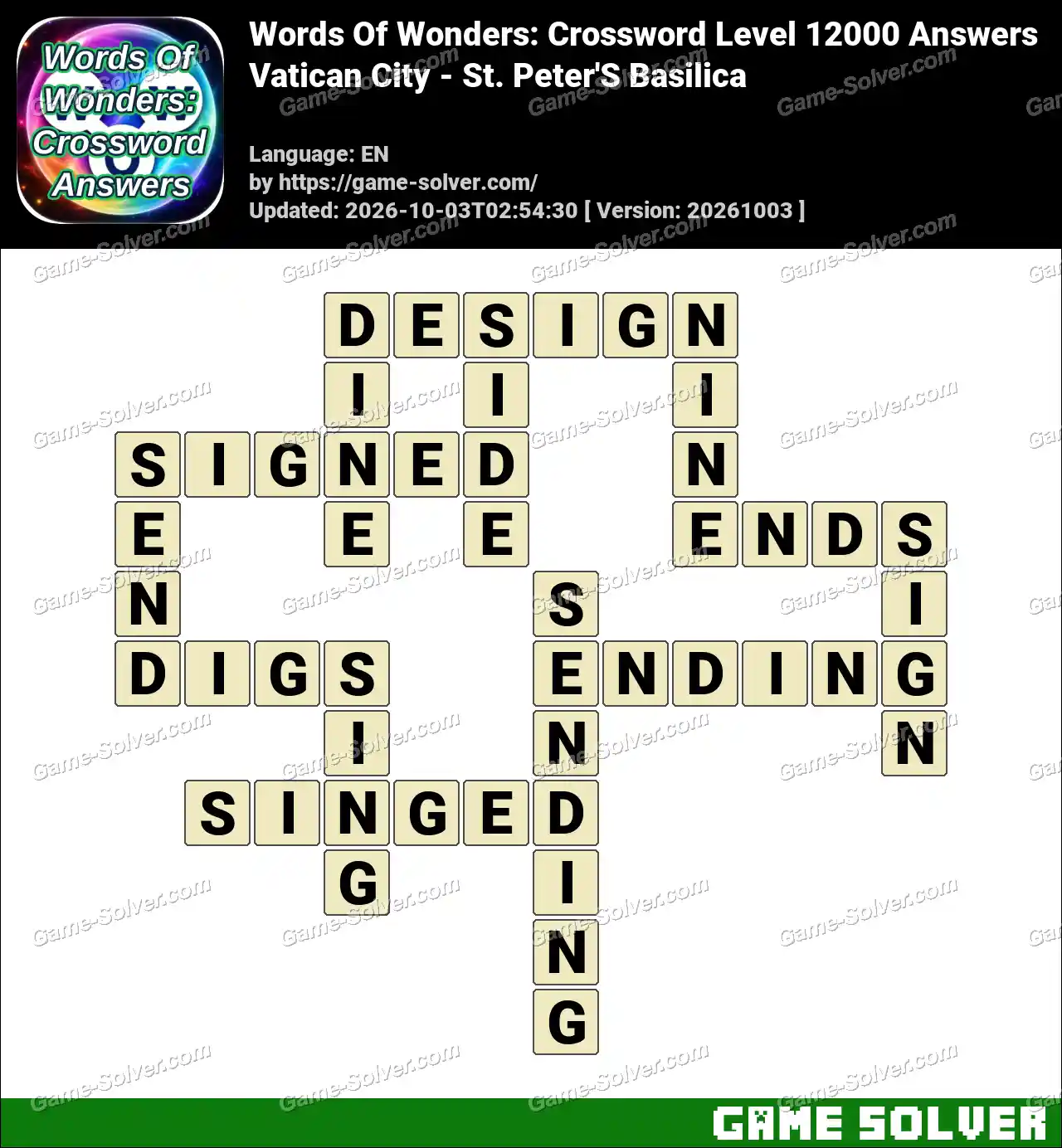 Words Of Wonders: Crossword Level 12000 Answers – Vatican City – St. Peter’S Basilica